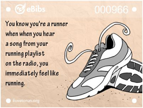 Running Matters #94: You know you're a runner when you hear a song from your running playlist on the radio, you immediately feel like running.