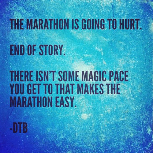 Running Matters #129: The marathon is going to hurt. End of story. There isn't some magic pace you get to that makes the marathon easy.