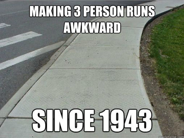 Running Matters #164: Making 3-person runs awkward since 1943. - fb,running-humor