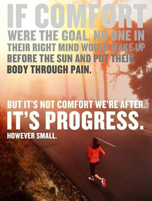 Running Matters #180: If comfort were the goal, no one in their right mind would wake up before the sun and put their body through pain. But it's not comfort we're after. It's progress. However small.
