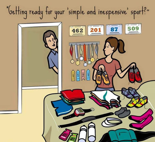 Running Matters #241: Getting ready for your simple and inexpensive sport? - humor
