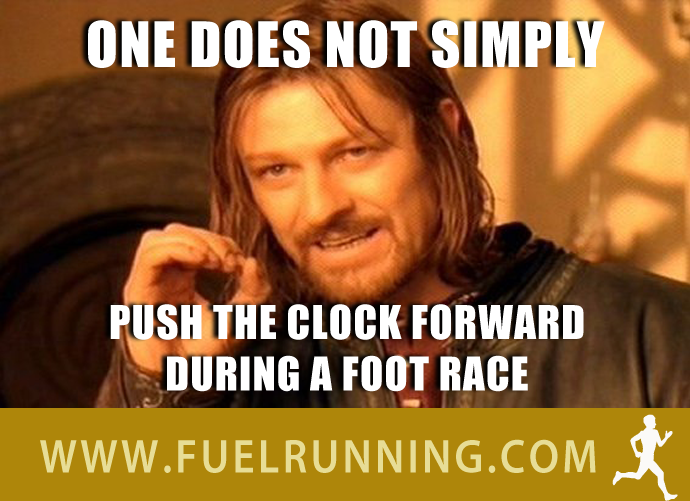 Fitness Stuff #127: One does not simply push the clock forward during a foot race. - fb,running-humor,boromir